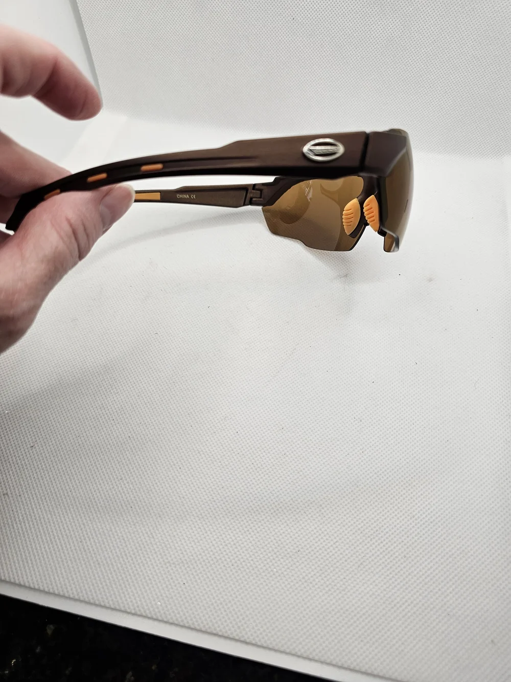 Men's Brown Sports Sunglasses with Mirrored Lenses